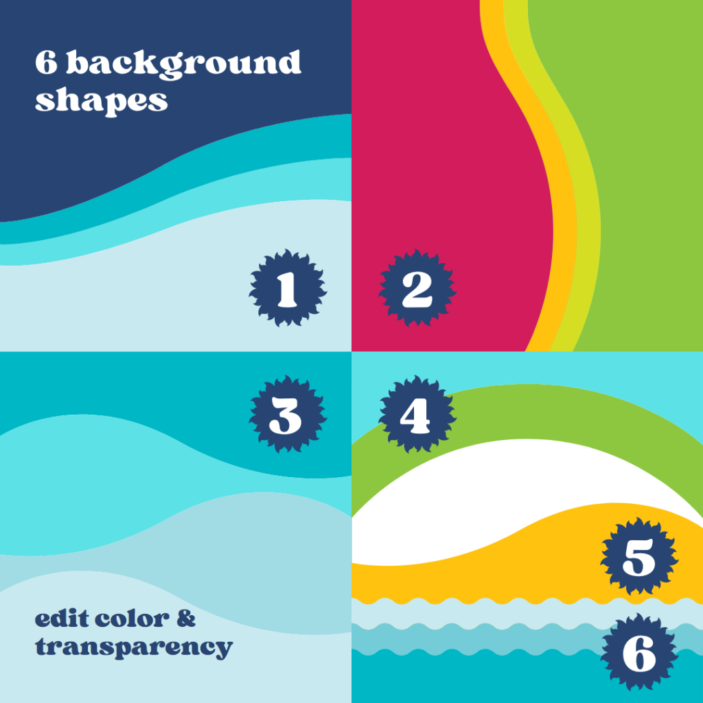 6 background shapes